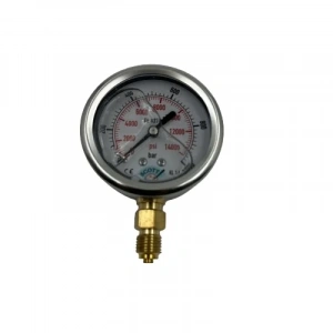 Manometre Gliserinli Alttan Çıkışlı Q63 - 0 - 1000 Bar 1/4