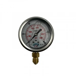 Manometre Gliserinli Alttan Çıkışlı Q63 - 0 - 250 Bar 1/4