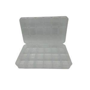 Organizer Plastik Kutu Box 18 Sabit Bölmeli 185x295x40mm