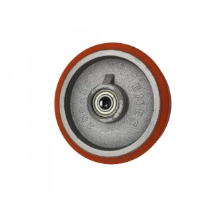 Transpalet Tekeri Döküm Poliüretan Kaplamalı Bilyalı Rulmanlı 200x50x20