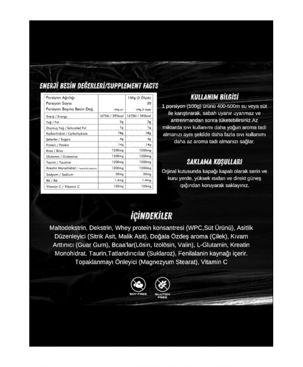 XXL Mass Gainer 3000 Gr 30 Servis Çilek