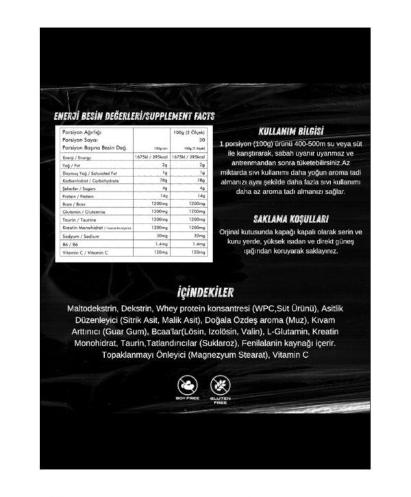 XXL Mass Gainer 3000 Gr 30 Servis Muz