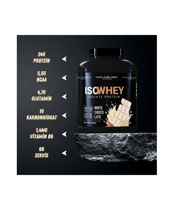 Isolate Whey Protein 2000g 66 Servis Beyaz Çikolata