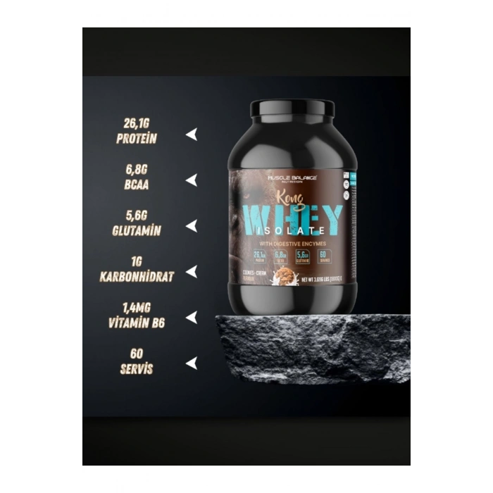 Kong Whey Isolate Protein 1800 Gr 60 Servis Kurabiye