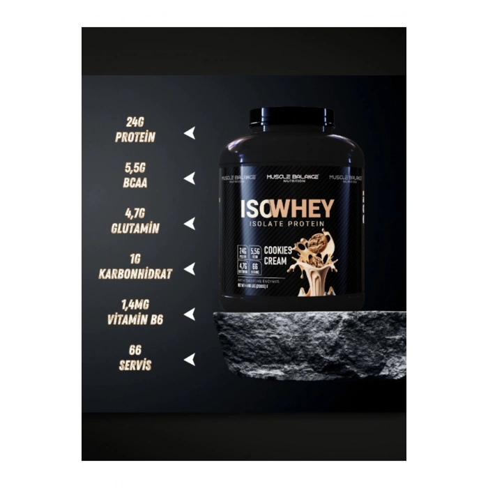 Isolate Whey Protein 2000 Gr 66 Servis Kurabiye