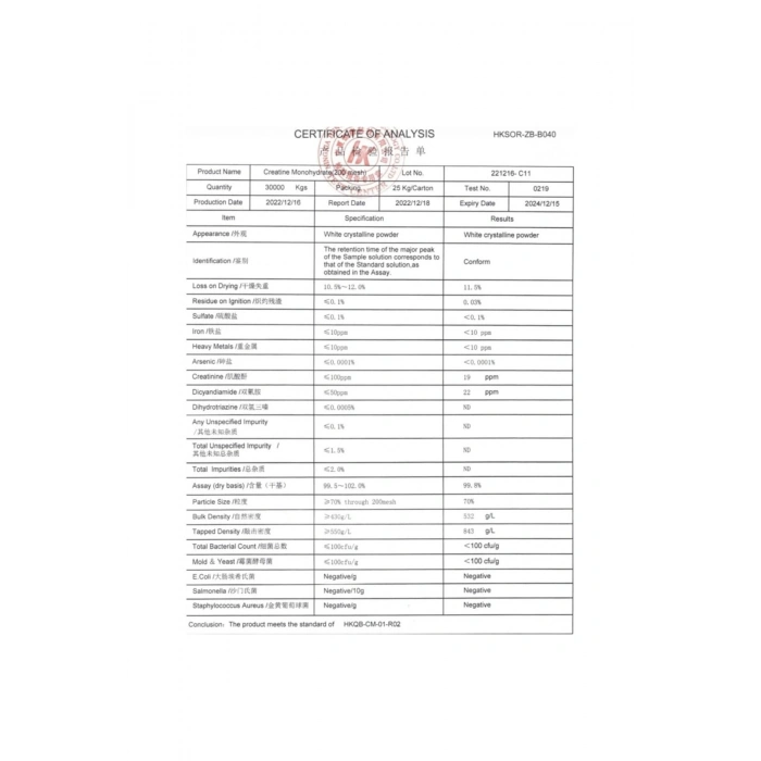 Creatine Monohydrate 500 gr 166 Servis
