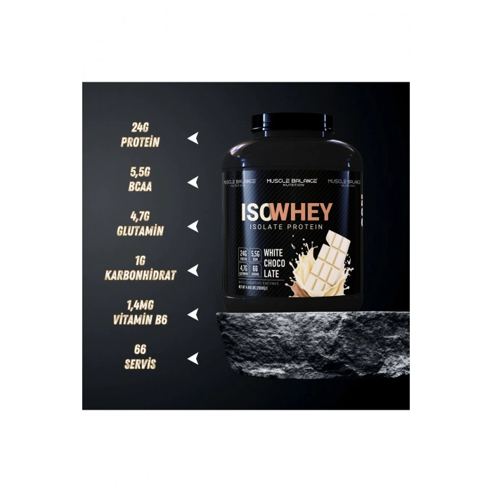 Isolate Whey Protein 2000g 66 Servis Beyaz Çikolata