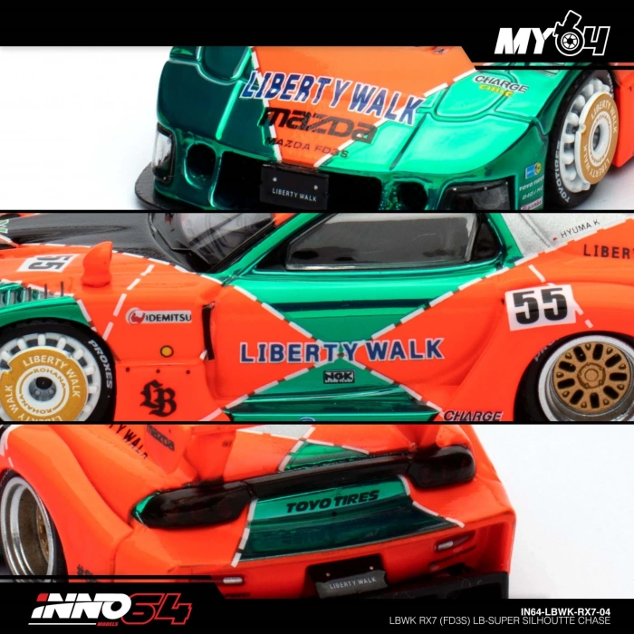 1:64 INNO64 LBWK RX7 (FD3S) LB-Super Silhouette Chase