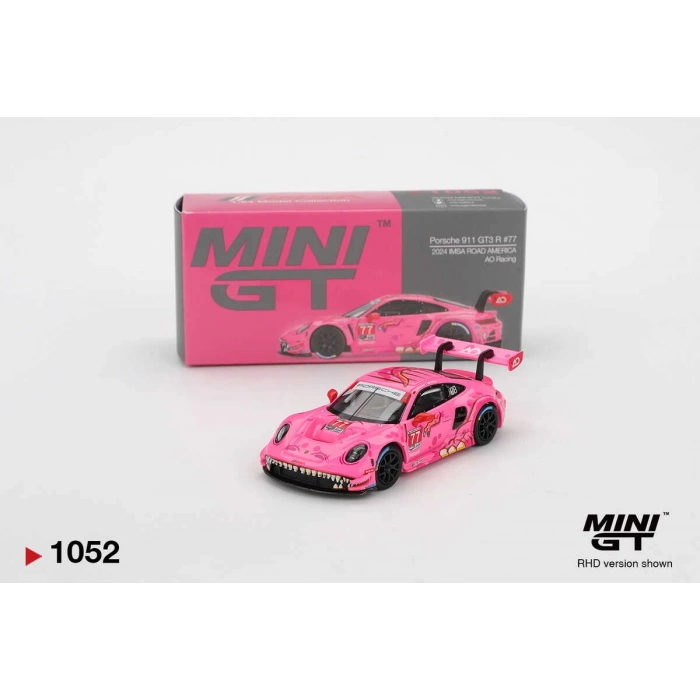 Mini GT MGT01052 1/64 Porsche 911 GT3 R AO Racing 2024 IMSA ROAD AMERICA
