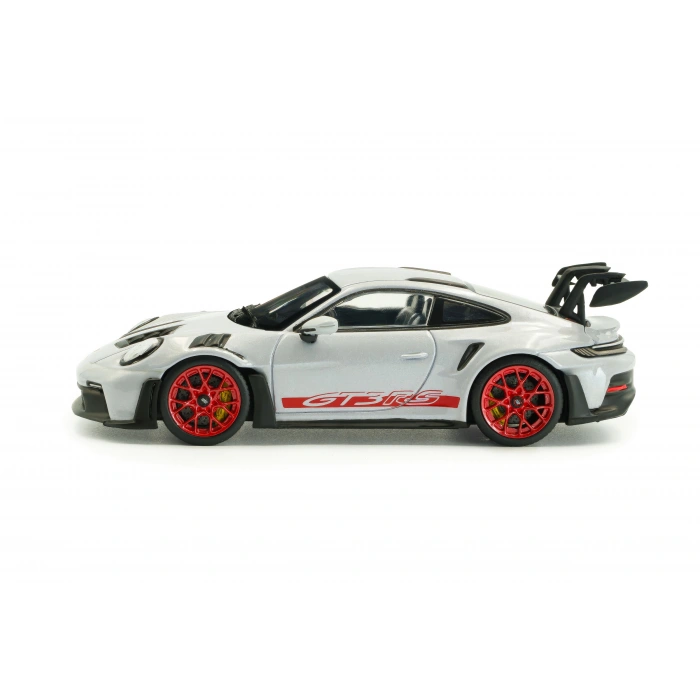 Solido S4314802 1/43 Porsche 911 (992) GT3 RS – Ice Grey Metallic w/Pyro Red – 2023