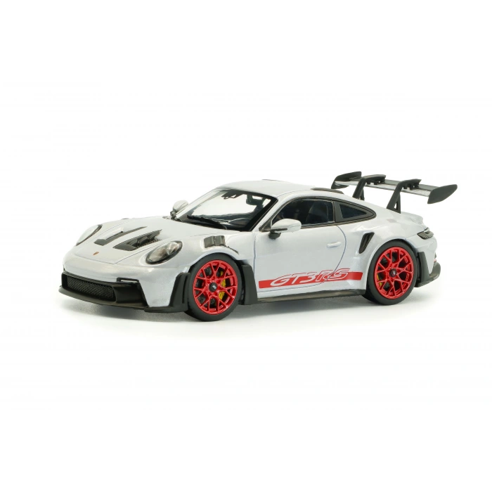 Solido S4314802 1/43 Porsche 911 (992) GT3 RS – Ice Grey Metallic w/Pyro Red – 2023