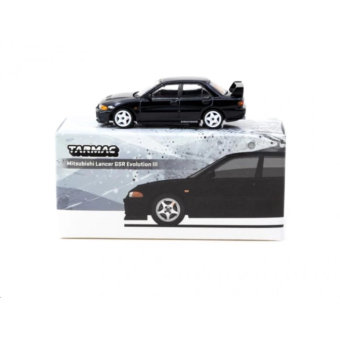 Tarmac Works 1/64 Mitsubishi Lancer GSR Evolution III Black - GLOBAL64 T64G-050-BK