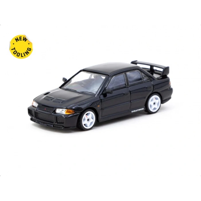 Tarmac Works 1/64 Mitsubishi Lancer GSR Evolution III Black - GLOBAL64 T64G-050-BK