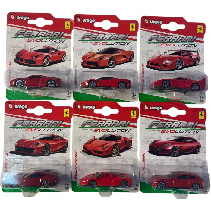 Burago 1/64 6Lı Ferrari Lisanslı Set
