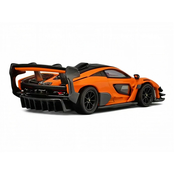 CM Model 1/64 McLaren Senna GTR Orange Metallic with Carbon Hood and Black Top