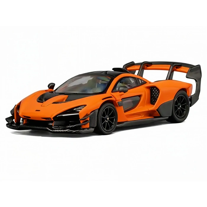 CM Model 1/64 McLaren Senna GTR Orange Metallic with Carbon Hood and Black Top