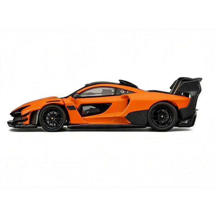 CM Model 1/64 McLaren Senna GTR Orange Metallic with Carbon Hood and Black Top