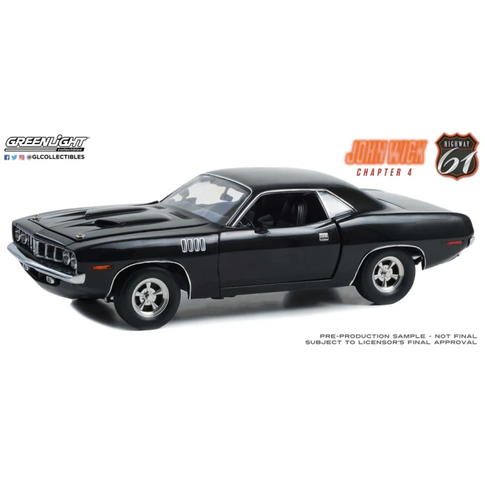 GreenLight 1:18 Highway 61 - 1:18 John Wick: Chapter 4 (2023) - 1971 Plymouth Cuda