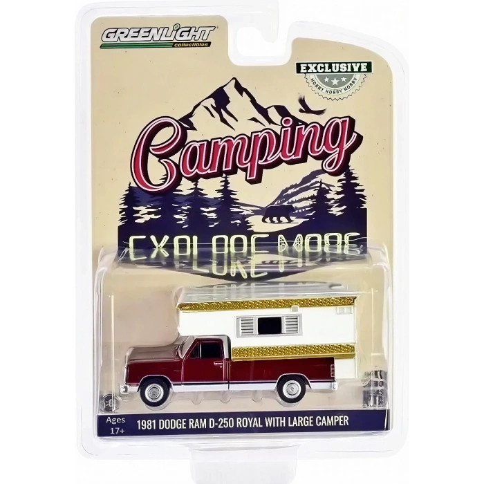 GreenLight 1:64 1981 Dodge Ram D-250 Royal with Large Camper 30409