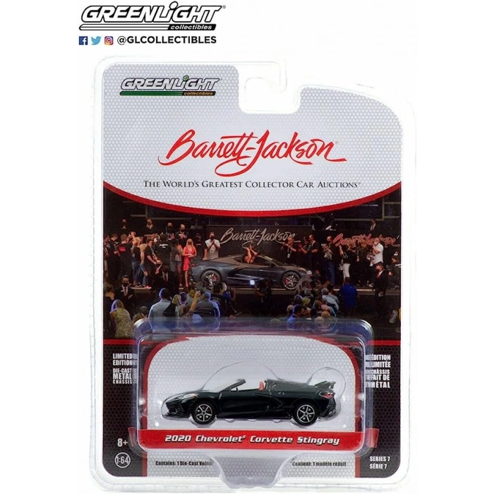 GreenLight 1:64 2020 Chevrolet Corvette C8 Stingray Convertible Black 37230-F