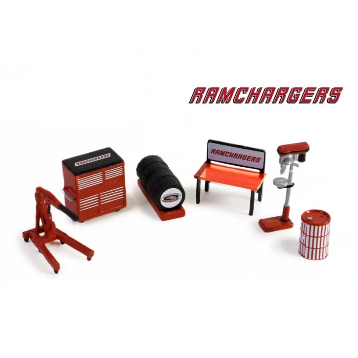 Greenlight 1/64 Auto Body Shop - Shop Tool Accessories Series 6 - Ramchargers Solid Pack