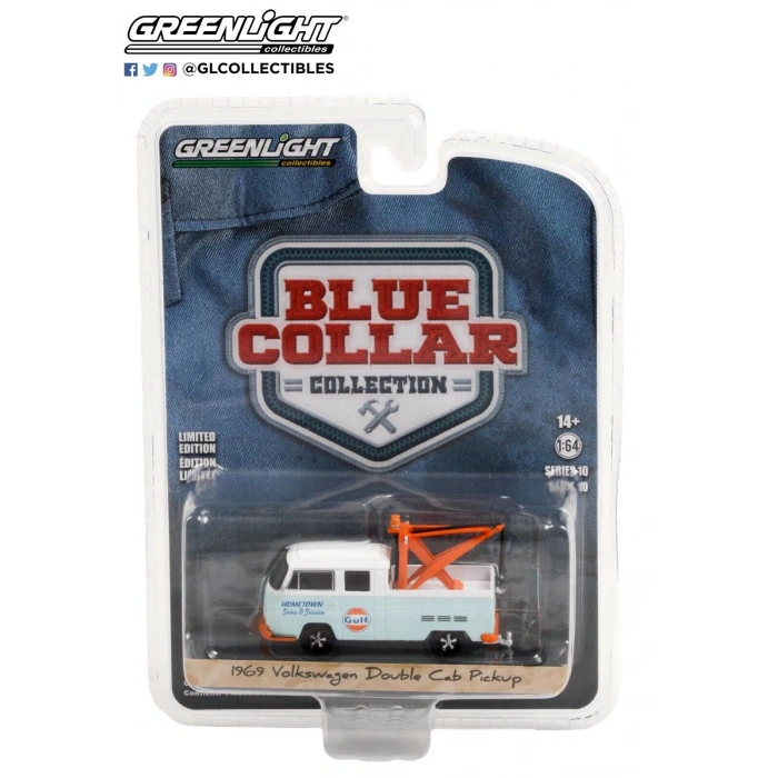 GreenLight 1:64 Blue Collar Collection Series 10 1969 Volkswagen Double Cab Pickup