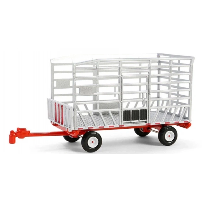 Greenlight 1/64 Down on the Farm Series 9- Silver & Red Bale Throw Wagon 48090-F
