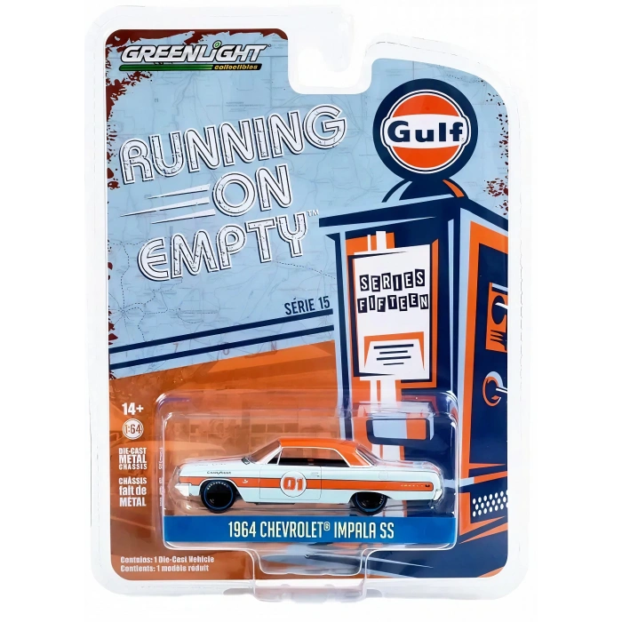 Greenlight 1:64 Running on Empty Series 15 Gulf Oil - 1964 Chevrolet Impala SS 41150-A