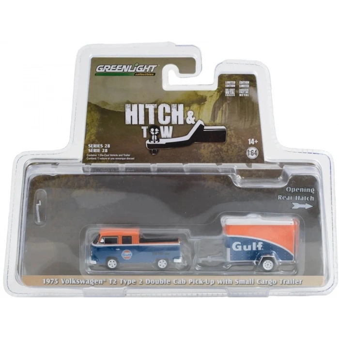 Greenlight 1/64 Hitch & Tow Series 28 – 1975 Volkswagen T2 Type 2 Double Cab Pick-Up  32280-B