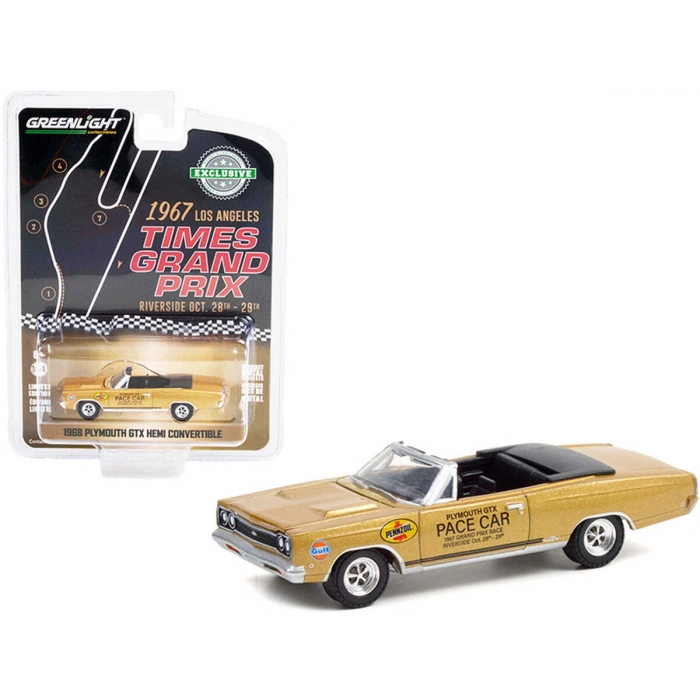Greenlight 1968 Plymouth GTX 426 HEMI Convertible - 1967 Los Angeles Times Grand Prix at Riverside International Raceway Pace Car