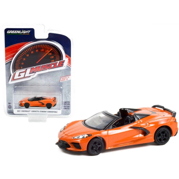 Greenlight Muscle Series 26 2021 Chevrolet Corvette Stingray Convertible - Sebring Orange 13310-F