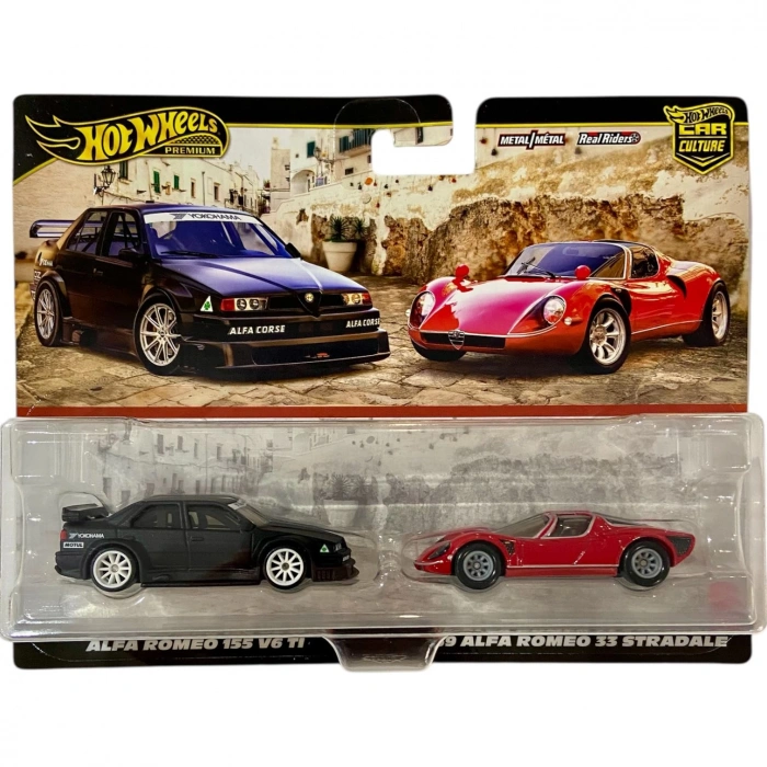 Hot Wheels Premium Car Culture 2Li Arabalar Alfa Romeo155 V6 TI - 69 Alfa Romeo 33 Stradale