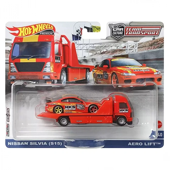 Hot Wheels Premium Nissan Silvia (S15) Team Transport