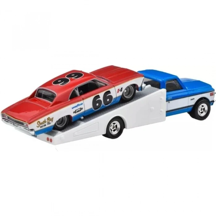 Hot Wheels Premium Team Transport 66 Chevelle With 72 Chevy Ramp Truck