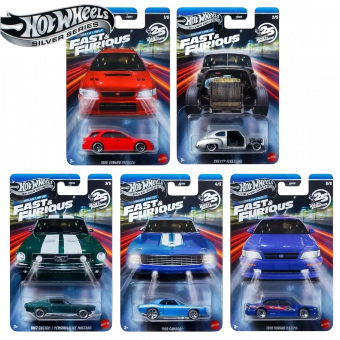 Hot Wheels Silver Series Dream Lineup Fast Furious - HNR88 - 979N