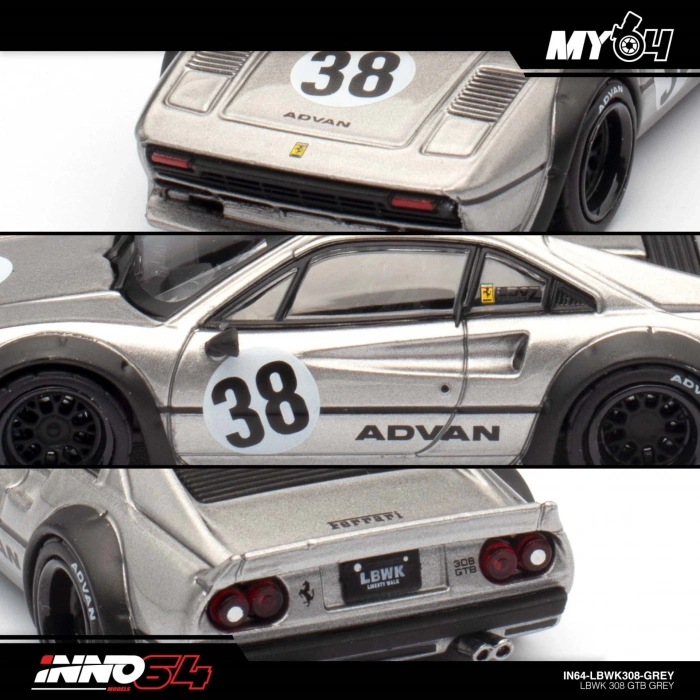Inno 1/64 LBWK 308 GTB Grey IN64-LBWK308-GREY
