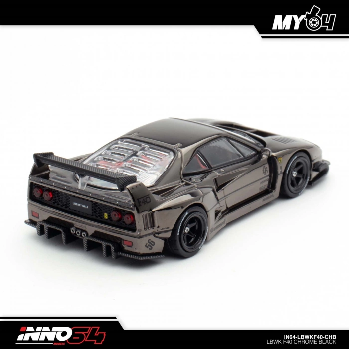 Inno 1/64 LBWK F40 Chrome Black (Chase Car Included) IN64-LBWKF40-CHB