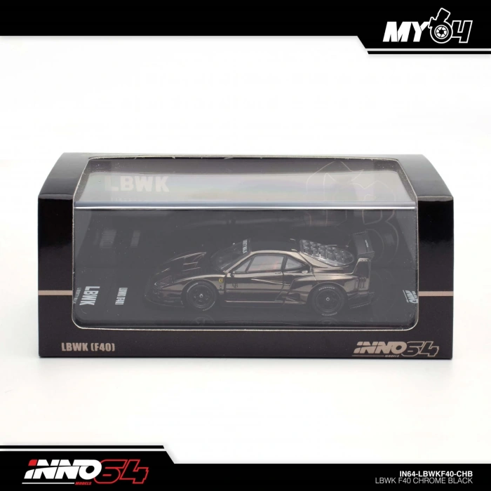 Inno 1/64 LBWK F40 Chrome Black (Chase Car Included) IN64-LBWKF40-CHB