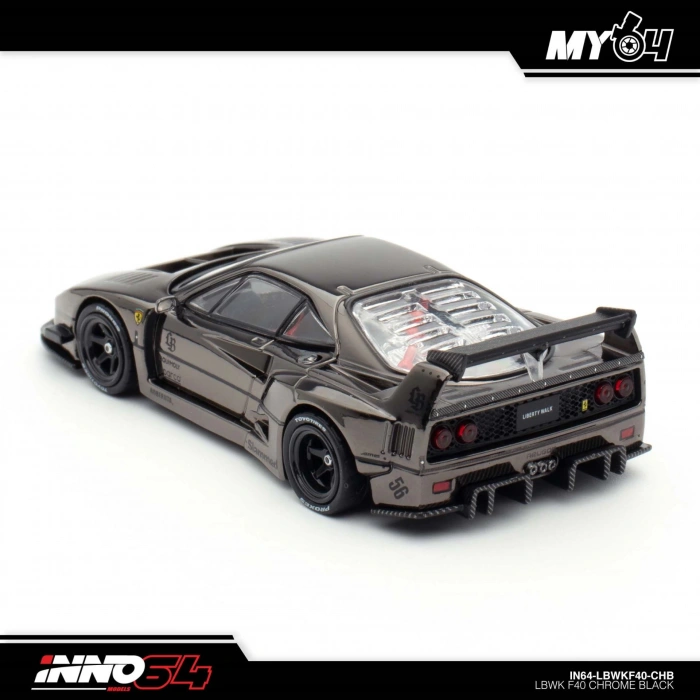 Inno 1/64 LBWK F40 Chrome Black (Chase Car Included) IN64-LBWKF40-CHB