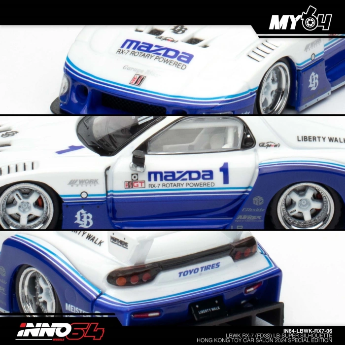 Inno 1/64 Mazda RX7 (FD3S) LB-SUPER SILHOUETTE Hong Kong Toy Car Salon 2024 Special Edition IN64-LBWKRX7-06
