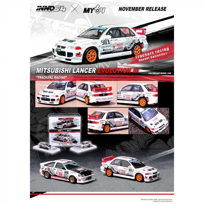 Inno 1/64 MITSUBISHI LANCER EVOLUTION III TRACKERZ RACING