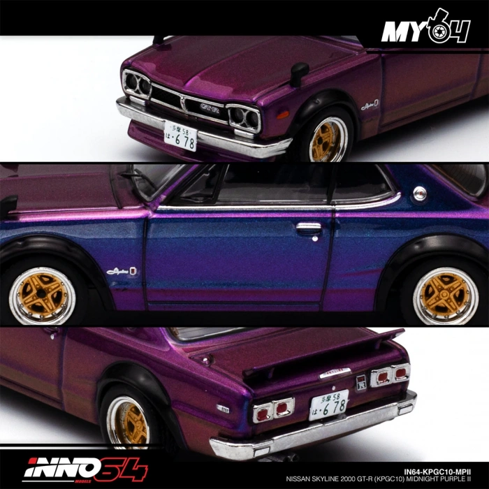 Inno 1/64 NISSAN SKYLINE 2000 GT-R (KPGC10) Midnight Purple II