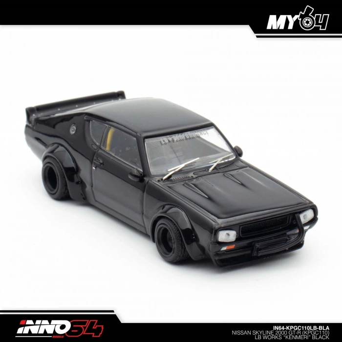 Inno 1/64 Nissan Skyline 2000 GT-R (KPGC110) LB Works Kenmeri Black
