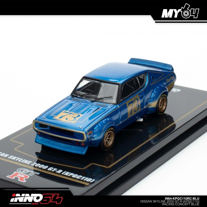 Inno 1/64 Nissan Skyline 2000 GT-R (KPGC110) Racing Concept Blue
