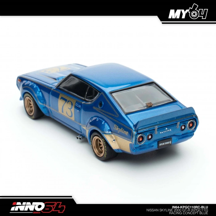 Inno 1/64 Nissan Skyline 2000 GT-R (KPGC110) Racing Concept Blue