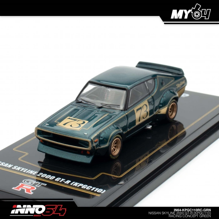 Inno 1/64 Nissan Skyline 2000 GT-R (KPGC110) Racing Concept Green
