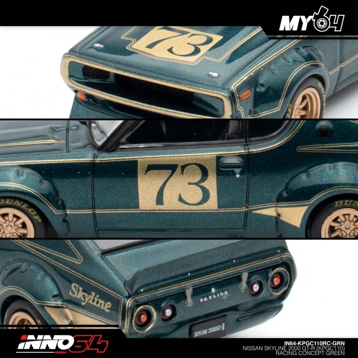 Inno 1/64 Nissan Skyline 2000 GT-R (KPGC110) Racing Concept Green