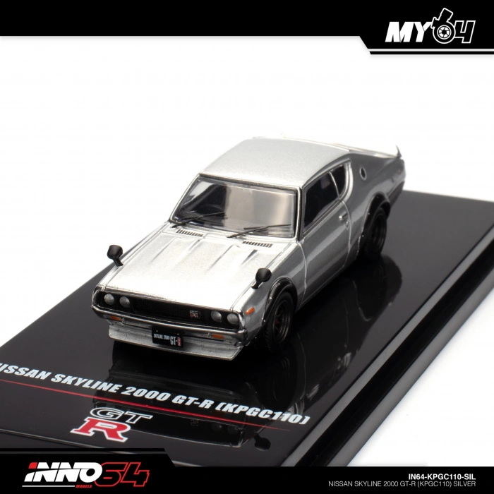Inno 1/64 NISSAN SKYLINE 2000 GT-R (KPGC110) Silver IN64-KPGC110-SIL