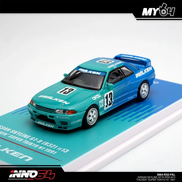 Inno 1/64 NISSAN SKYLINE GT-R R32 #13 FALKEN Super Taikyu N1 1991 IN64-R32-FAL