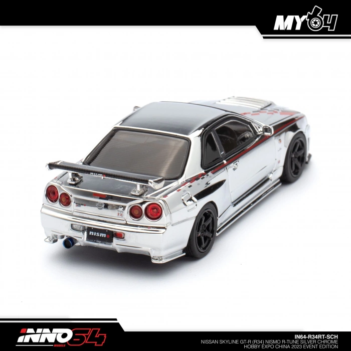 Inno 1/64 Nissan Skyline GT-R R34 Nismo R-Tune Chrome 3 Cars Set